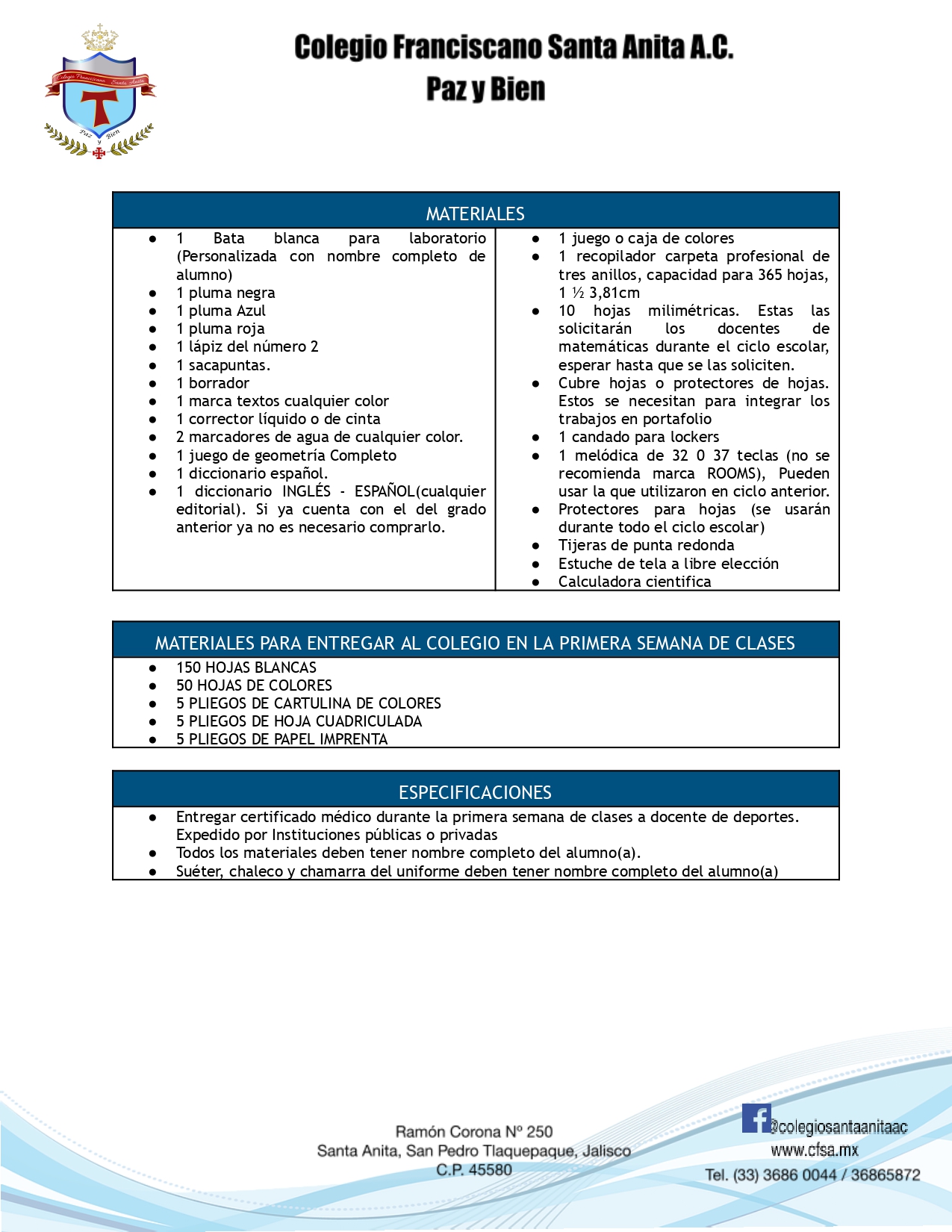 LISTAS DE UTILES 25-26. SECUNDARIA2 2