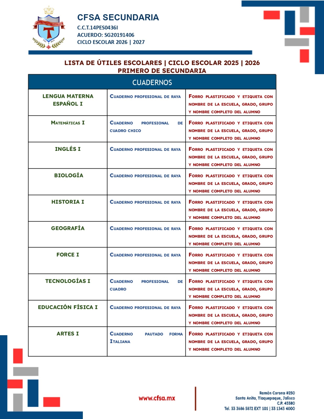 Lista de ütiles secundadria (3)