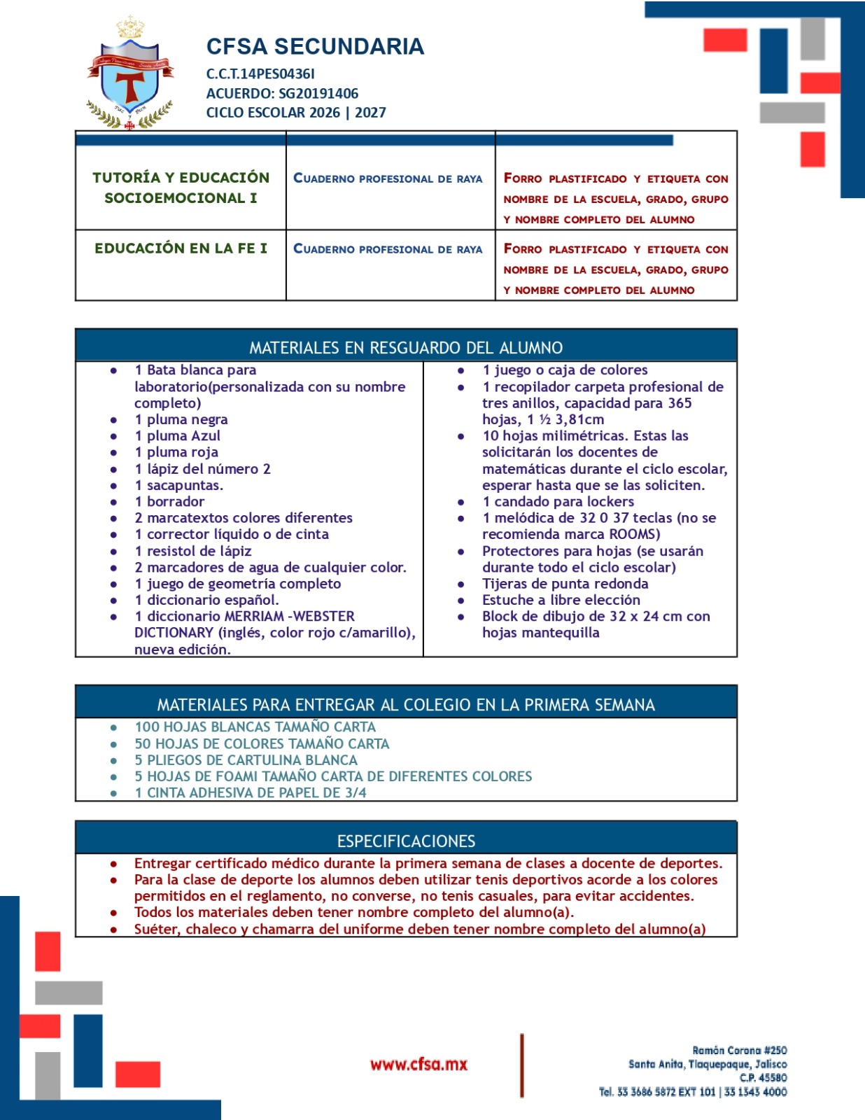 Lista de ütiles secundadria (4)